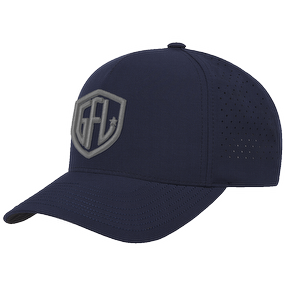 GFL Shield Puff Embroidered Navy 5 Panel Snapback Perforated Cap