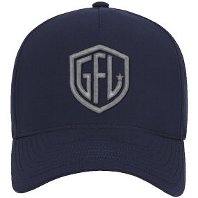 GFL Shield Puff Embroidered Navy 5 Panel Snapback Perforated Cap