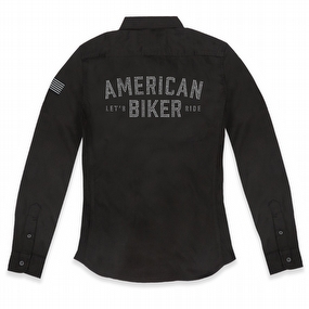 Women's Rhinestone Let's Ride Vintage Long Sleeve Fashion Shirt