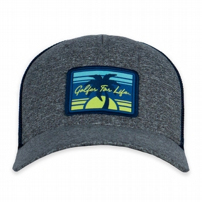 Palm Tree Flexfit® Melange Mesh Back Trucker Cap