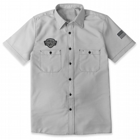 Men's Shield Contrast Stitch Shop Shirt