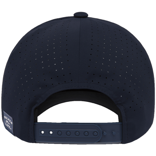 GFL Puff Embroidered Navy 5 Panel Snapback Perforated Cap