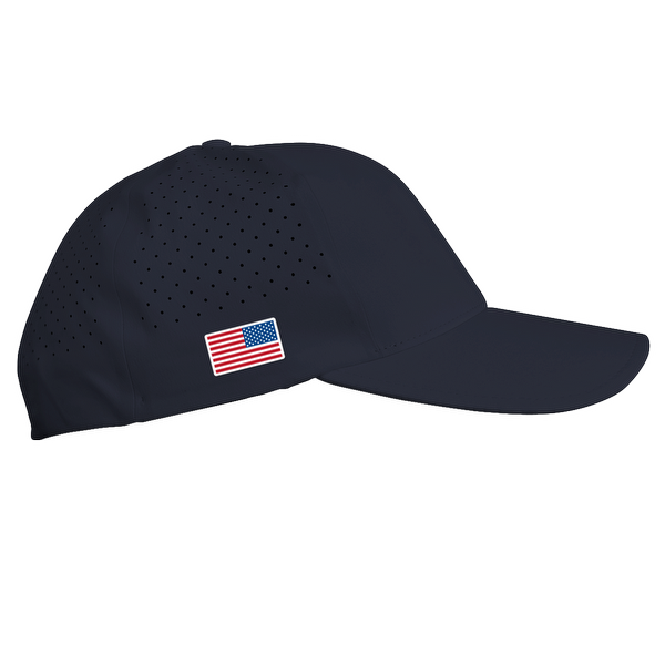 Mr Tee Shield Puff Embroidered FLEXFIT® NAVY SNAPBACK PERFORATED CAP
