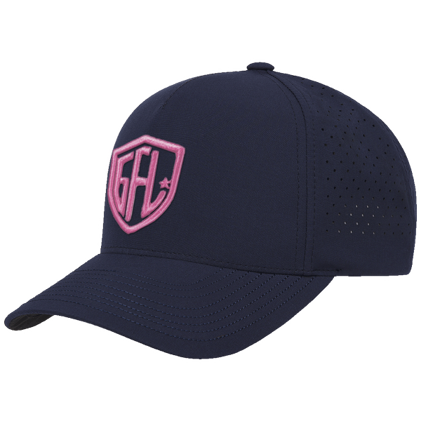 GFL Shield Puff Embroidered Navy 5 Panel Snapback Perforated Cap