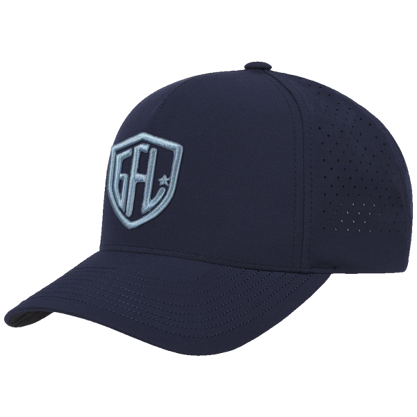 GFL Shield Puff Embroidered Navy 5 Panel Snapback Perforated Cap