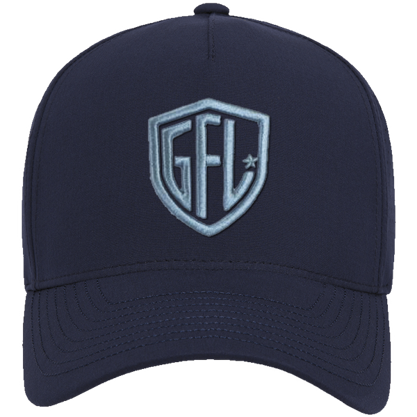 GFL Shield Puff Embroidered Navy 5 Panel Snapback Perforated Cap