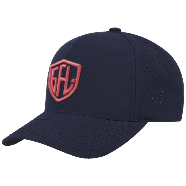 GFL Shield Puff Embroidered Navy 5 Panel Snapback Perforated Cap