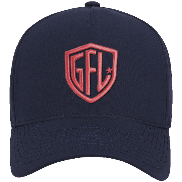 GFL Shield Puff Embroidered Navy 5 Panel Snapback Perforated Cap