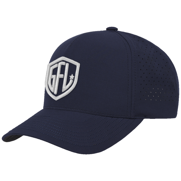 GFL Shield Puff Embroidered Navy 5 Panel Snapback Perforated Cap