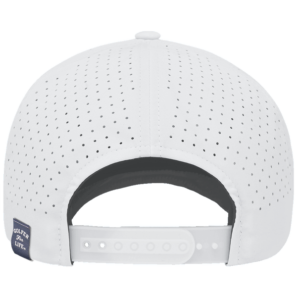 Mr Tee Puff Embroidered 5 Panel Snapback Perforated Cap