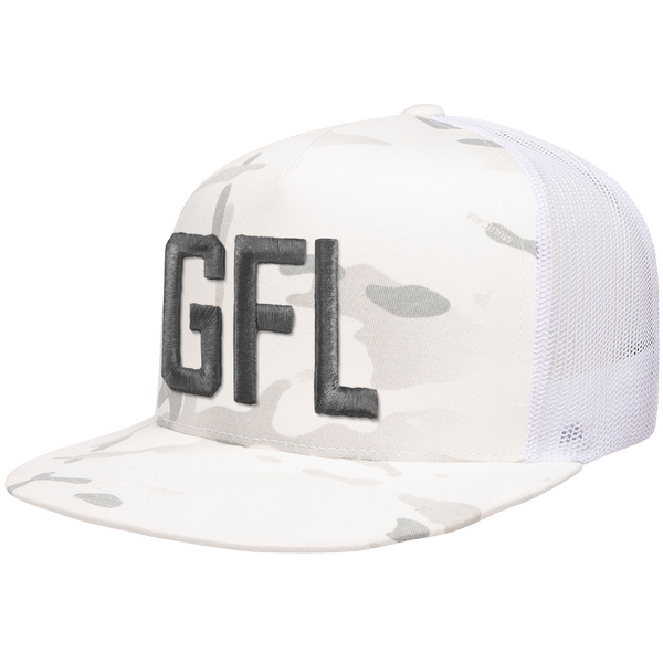 GFL Puff Embroidered Flat Brim Rope Snapback Cap