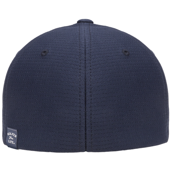 Mr Tee Puff Embroidered Flexfit® Navy Cool & Dry Pin-Dot Cap