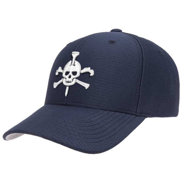 Mr Tee Puff Embroidered Flexfit® Navy Cool & Dry Pin-Dot Cap