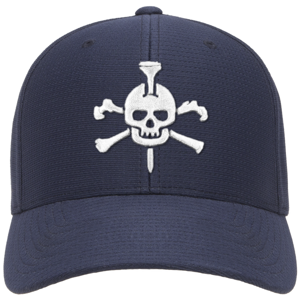 Mr Tee Puff Embroidered Flexfit® Navy Cool & Dry Pin-Dot Cap