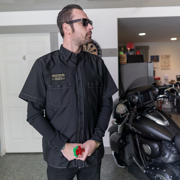 Men's Biker Sam Contrast Stitch Shop Shirt