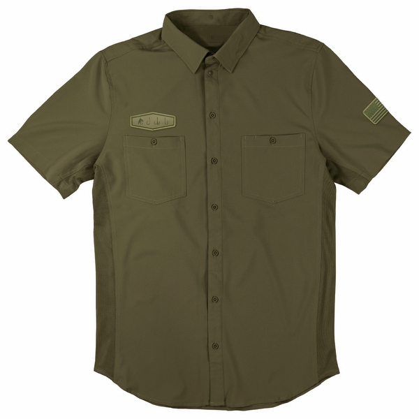 Men's Hooks Short Sleeve Performance Fishing Shirt