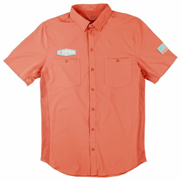 Men's Hooks Short Sleeve Performance Fishing Shirt