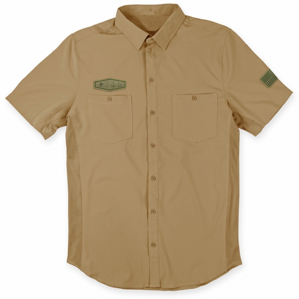 Men's Hooks Short Sleeve Performance Fishing Shirt