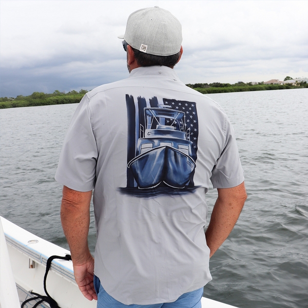 Men's USA Boat Performance Fishing Shirt