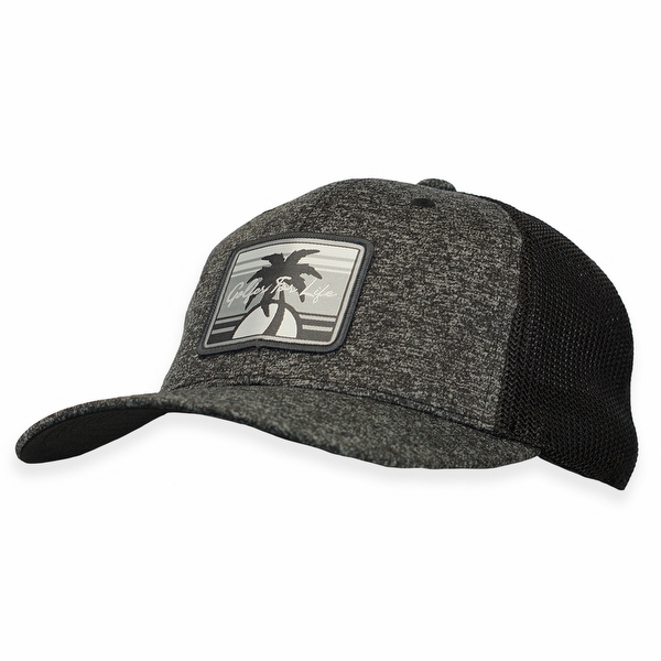 Palm Tree Flexfit® Melange Mesh Back Trucker Cap