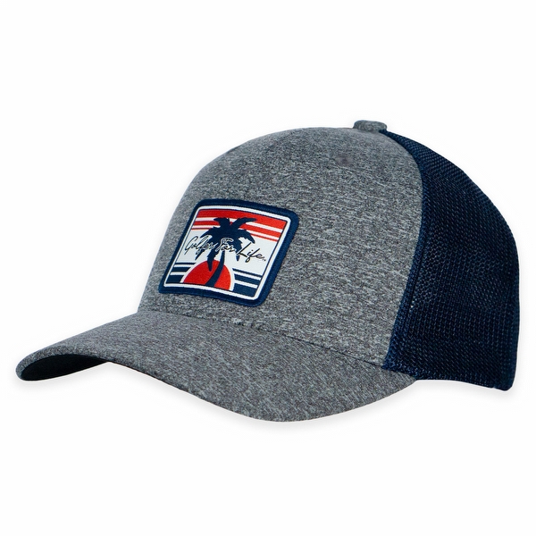 Palm Tree Flexfit® Melange Mesh Back Trucker Cap