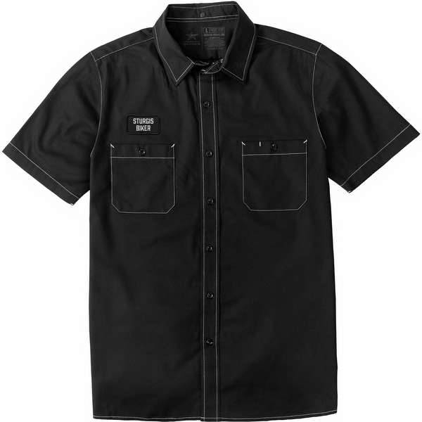 Men's Sturgis Biker Contrast Stitch Shop Shirt